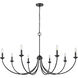 Huxley 8 Light 52 inch Matte Black Chandelier Ceiling Light